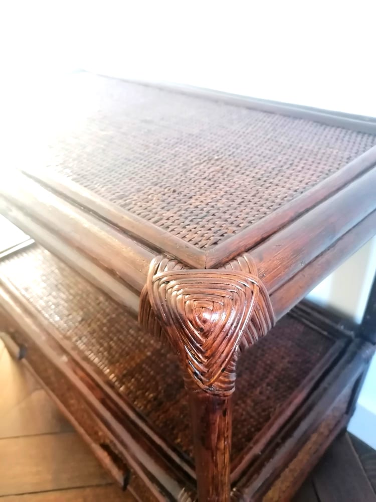 Rattan support cabinet 1960s