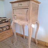 Louis XV style bedside side table in light wood
