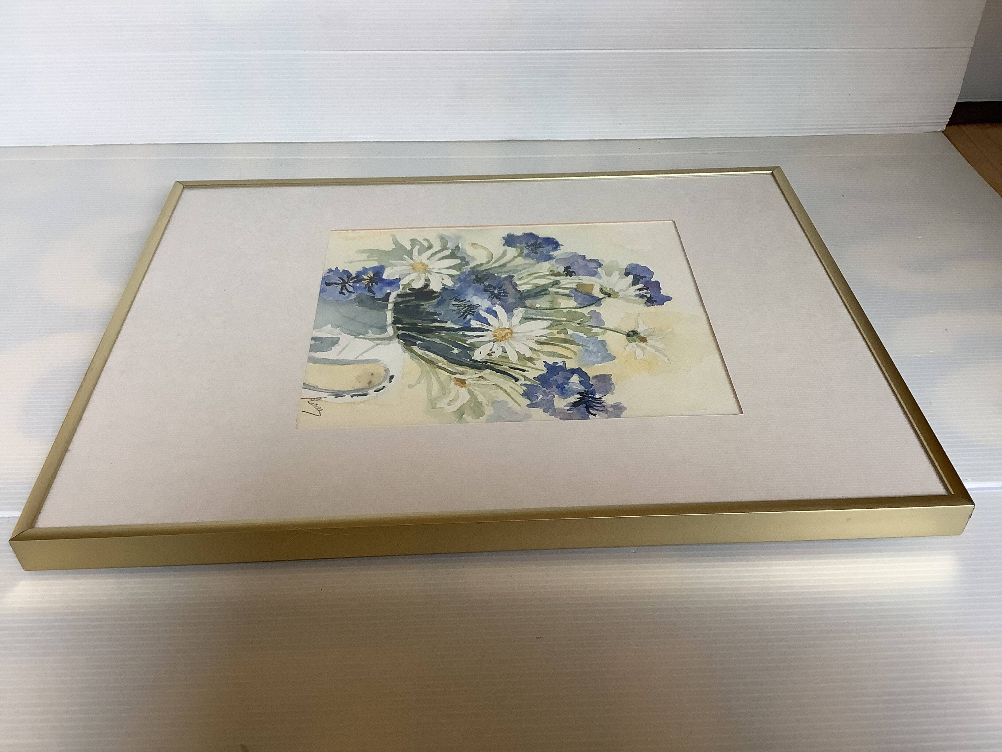 Watercolor flower bouquet frame