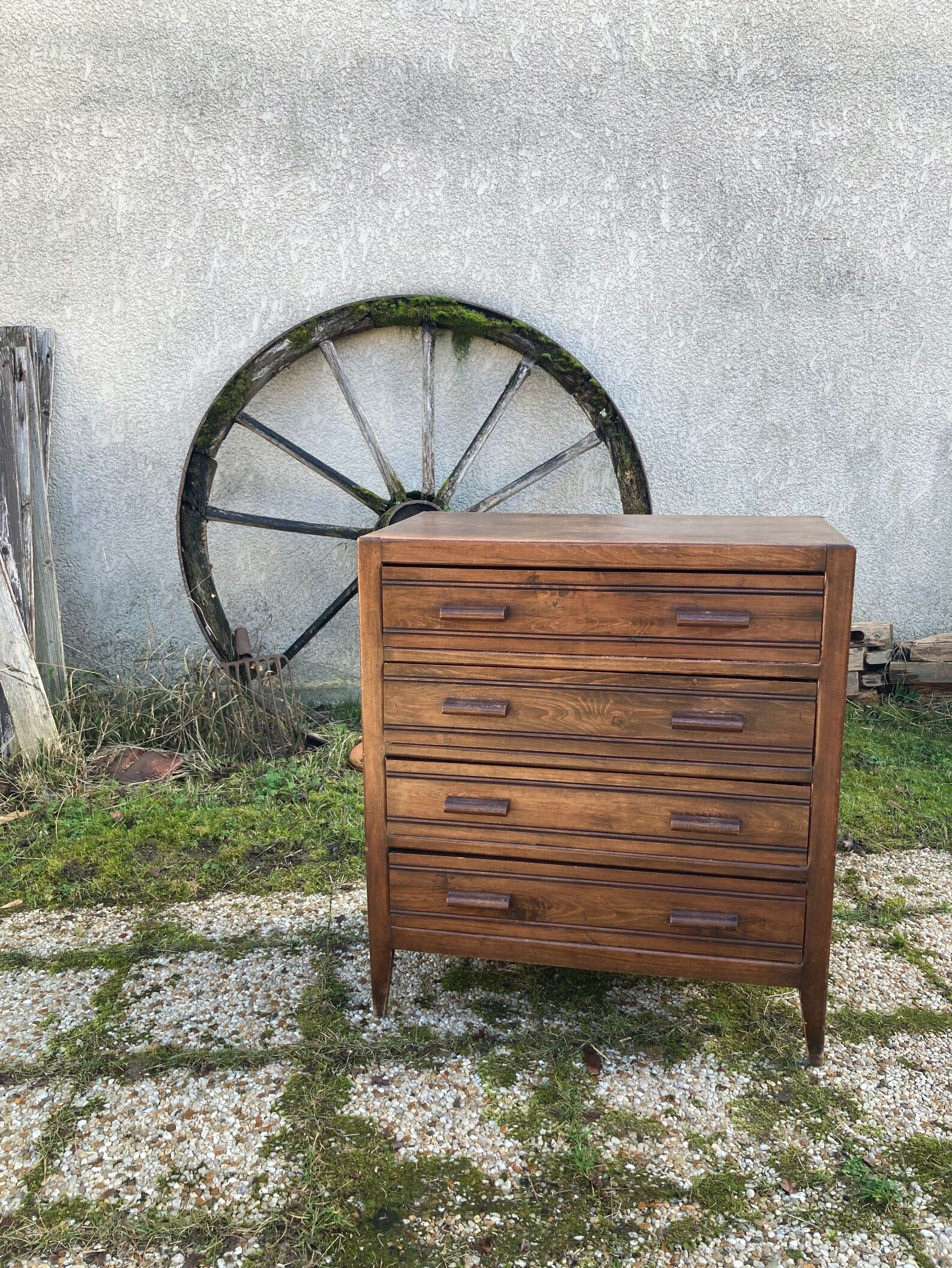 Parisian antique wooden chest of drawers