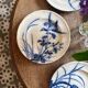 Set of 6 flat ironstone plates - Japanese Model 2 from Longwy