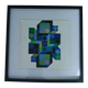 Tableau Vintage Art Optique - Victor Vasarely - Frame 40x40cm