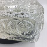 Ceiling lamp in molded glass in relief