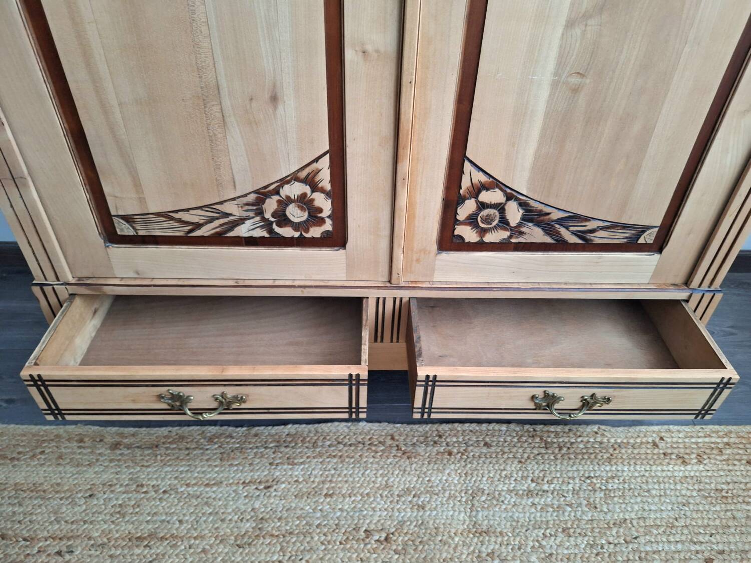 Large art deco wardrobe, antique wardrobe