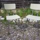 Pair plastilux chrome metal chair & formica + plate 50s vintage