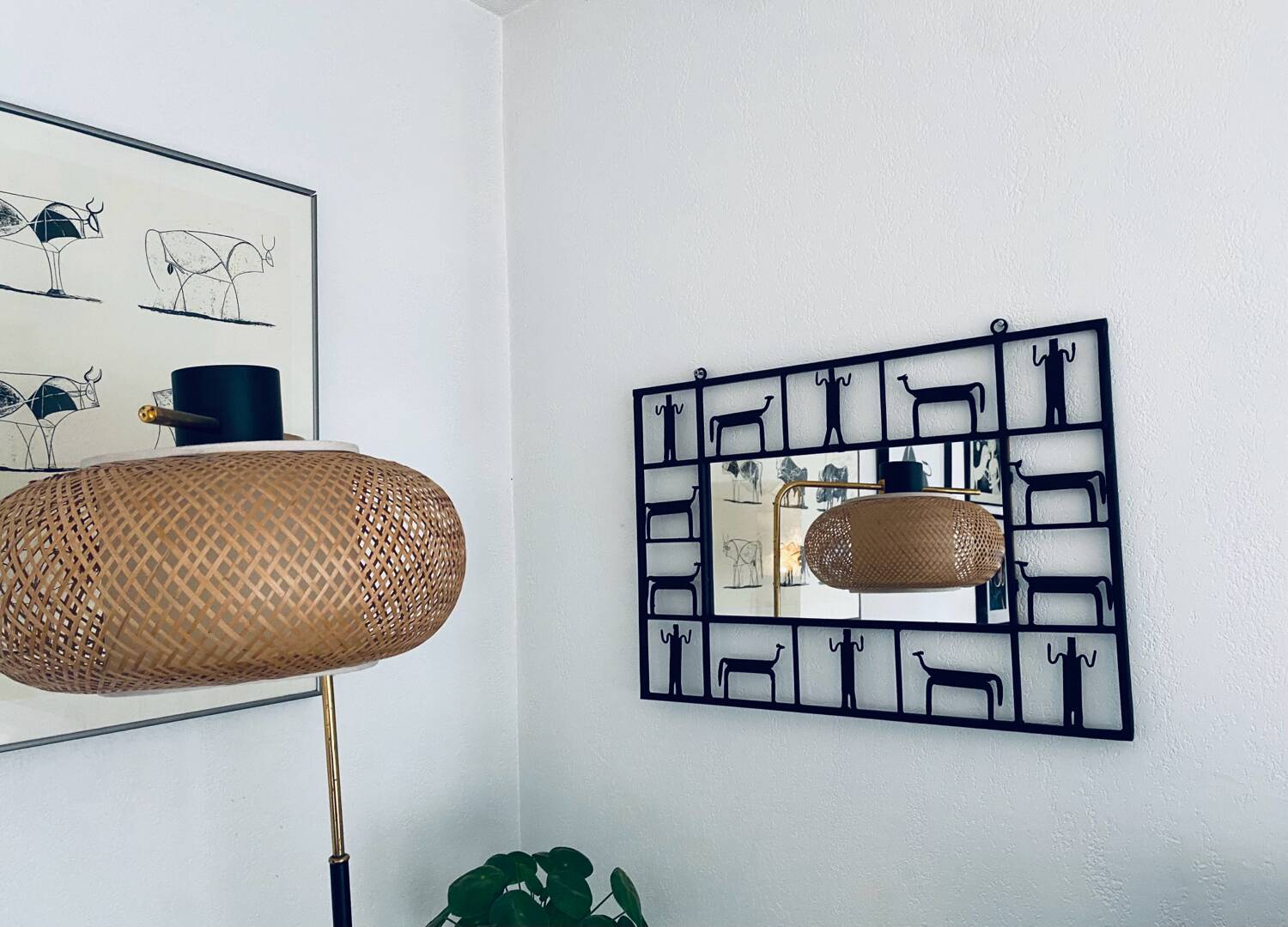 Rectangular wrought iron mirror, Frederick Weinberg