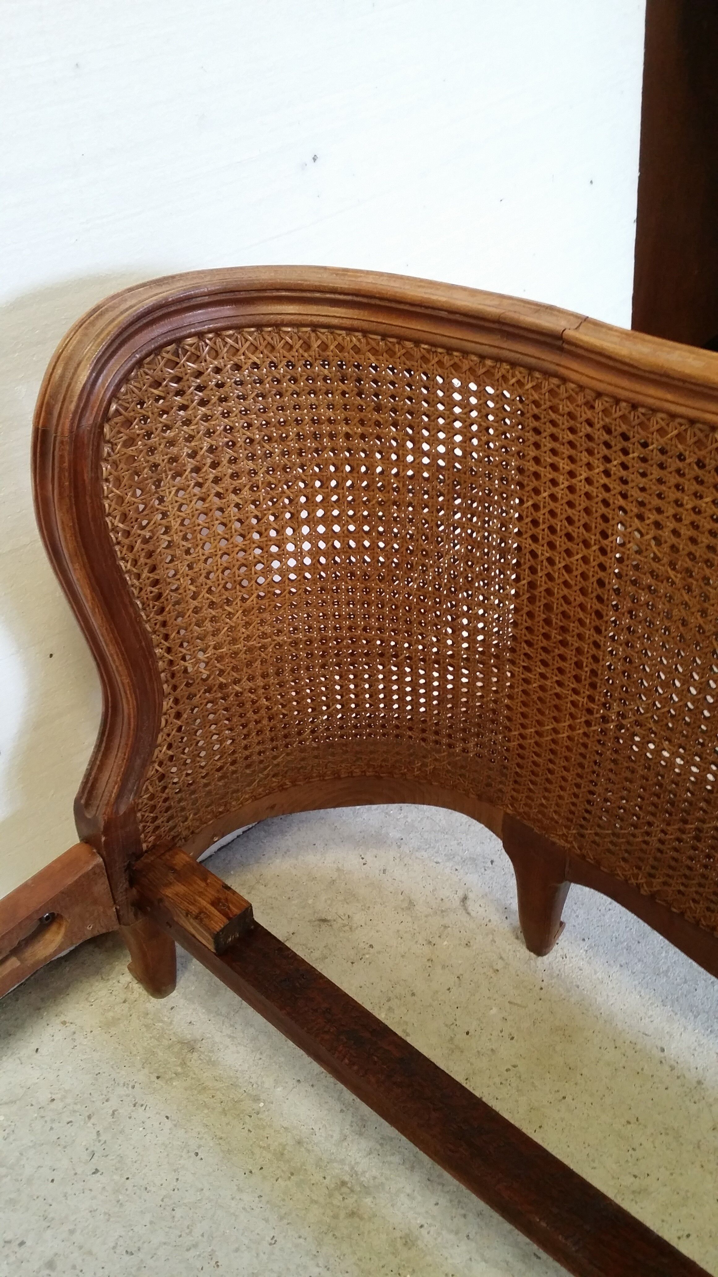 Wooden bed with canna bottom