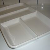 Plat à compartiments en céramique blanche
