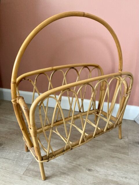 Rattan magazine holders