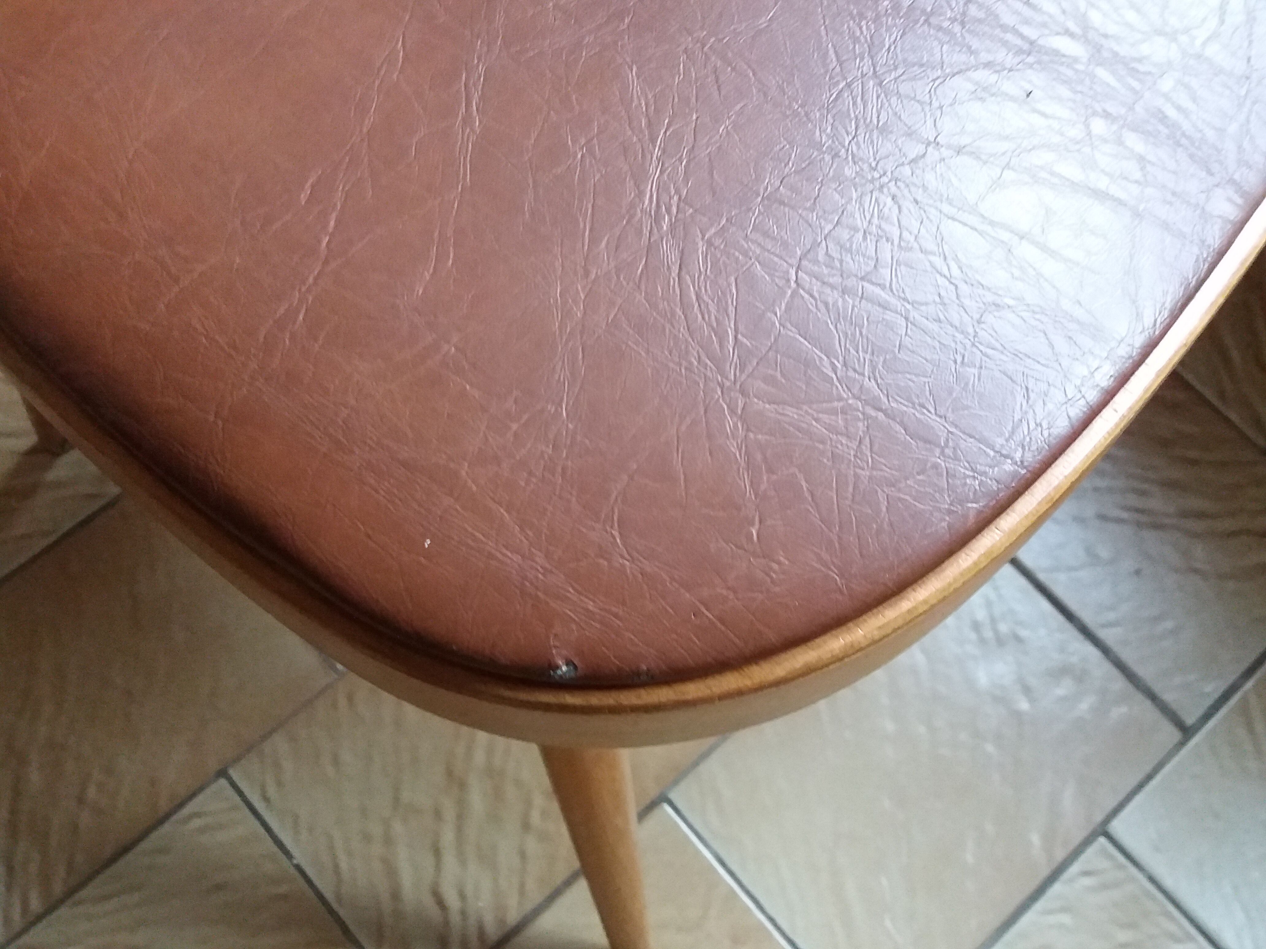 2 chairs bistro Baumann model 740 wood and skaï Scandinavian style