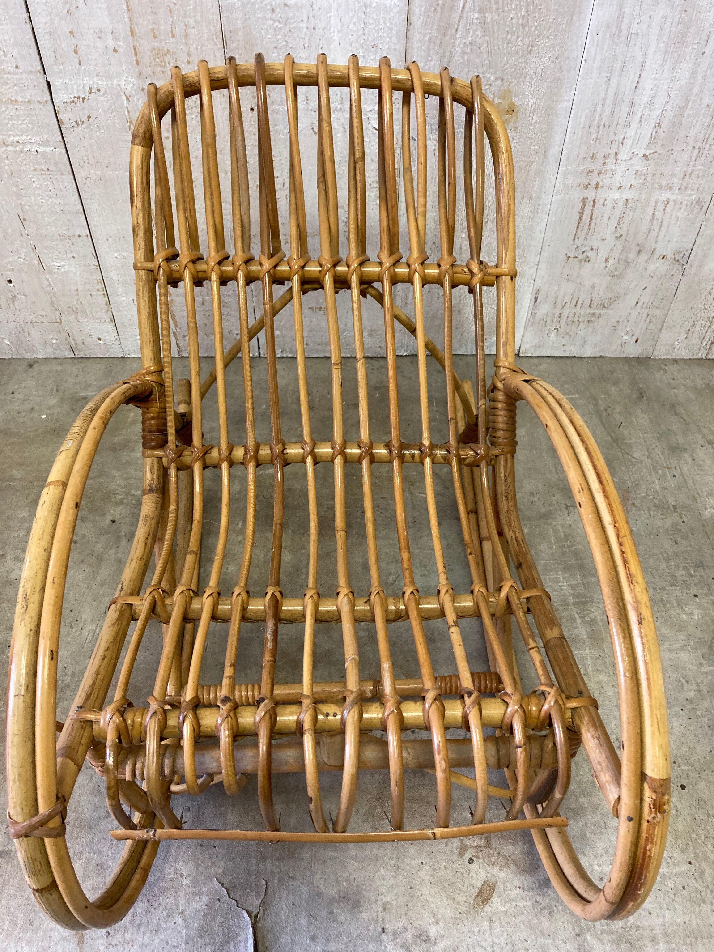 Vintage rattan rocking chair