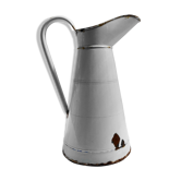 Broc en fer émaillé blanc