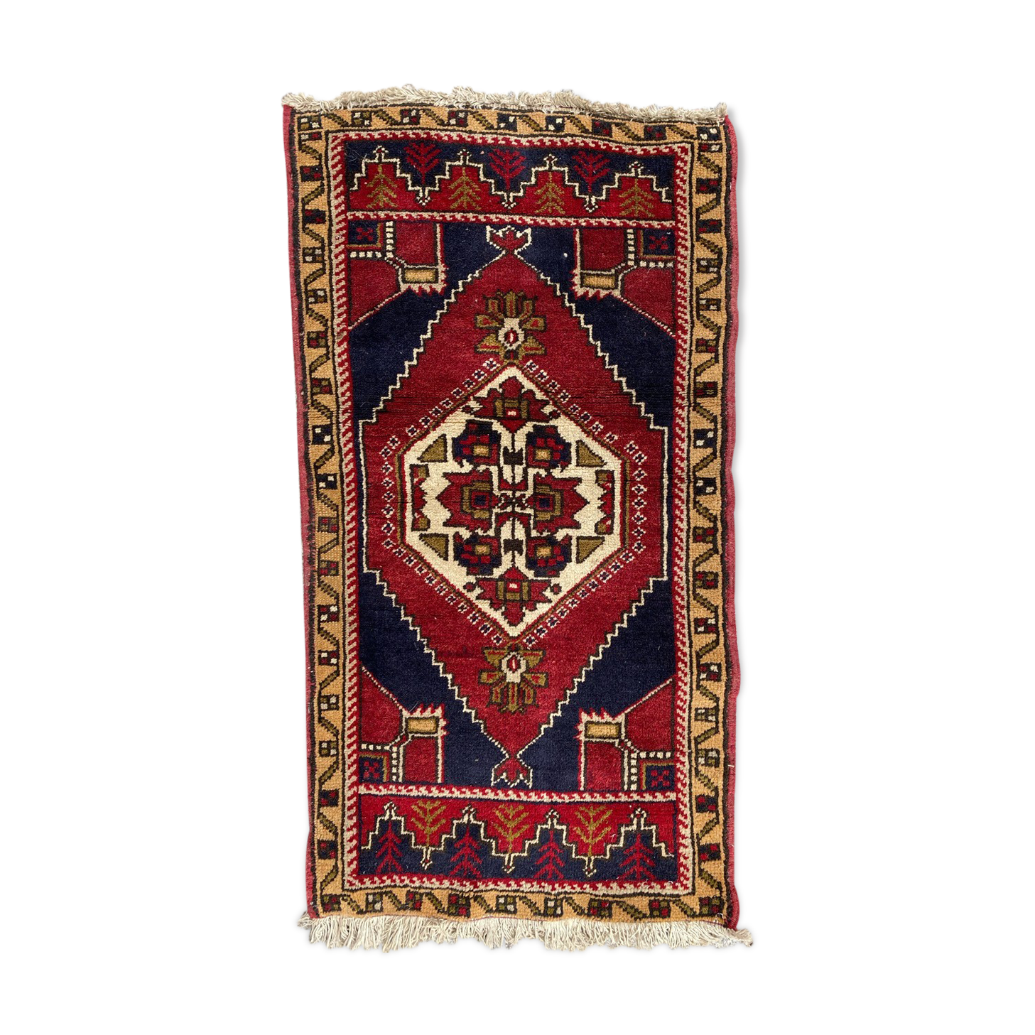 Nice little Turkish vintage carpet Yastik 53x97 cm