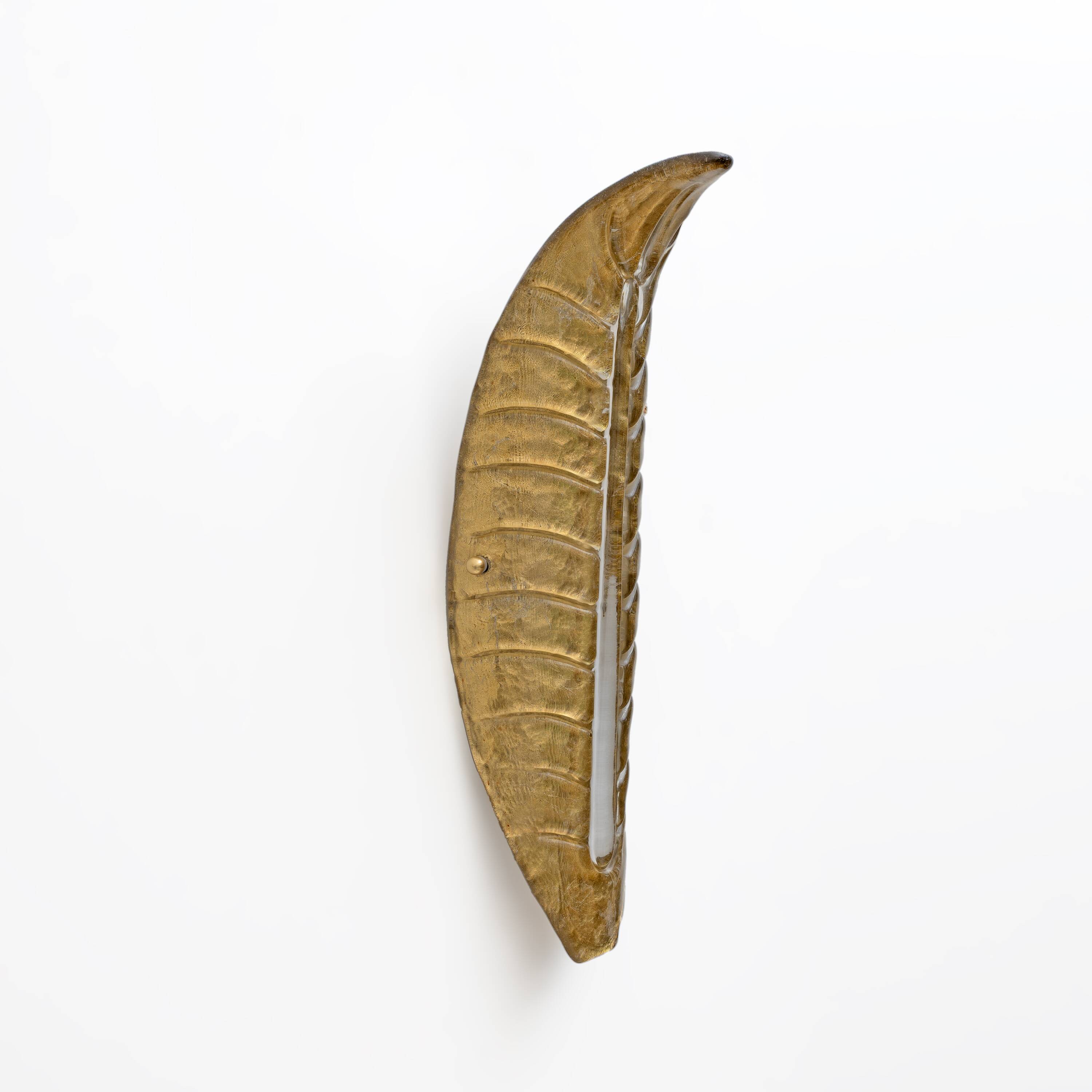 Pair of Modern Murano Glass Gold Leaf Sconces