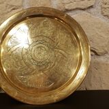 Assiette orientale vintage en laiton