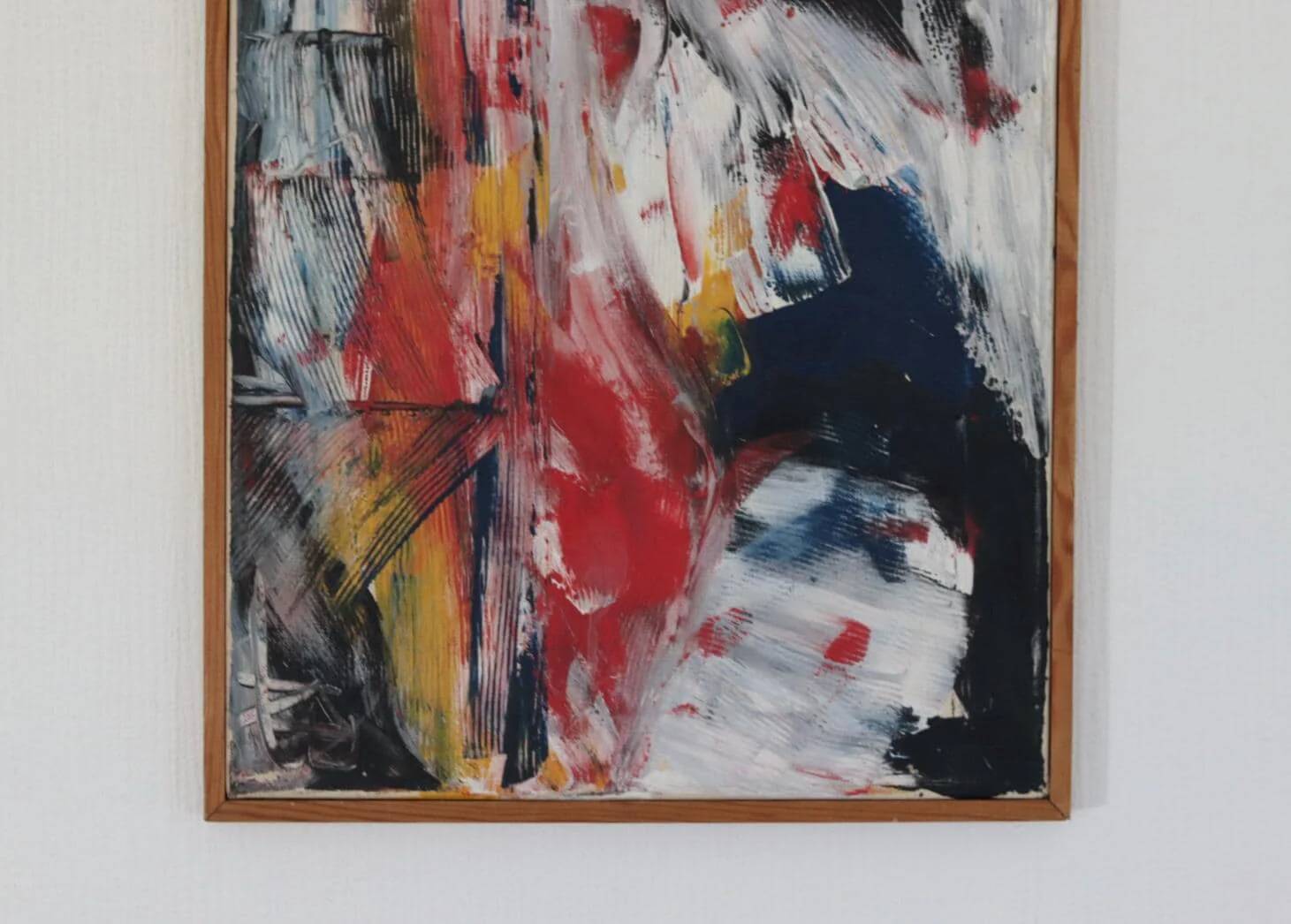 Original Swedish Oil on Canvas – “Abstract” by KB – Vintage & Framed  49 ×