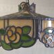 Tiffany-style glass and lead suspension - mid 20th century.