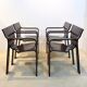 Set of four Strip dining chairs with dark brown ash armrests by Gijs Bakker for Castelijn