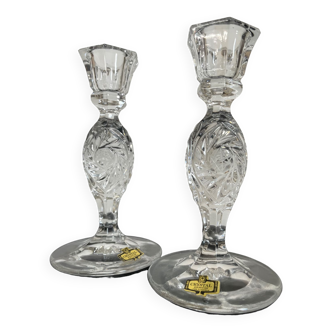 Pair of crystal candlesticks