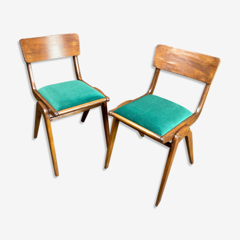 Paire de chaises Boomerang, E. Christensen, Danemark, millésime des années 1960