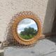 Miroir fleur vintage en osier
