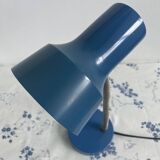 Vintage blue desk lamp, 1970s, flexible chrome metal