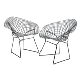 Pair of Knoll Diamond Armchairs by Harry Bertoia