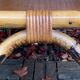 Vintage rattan and oak serving trolley 1960