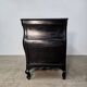 Beautiful curved tomb commode from the Louis XV period, black lacquered.