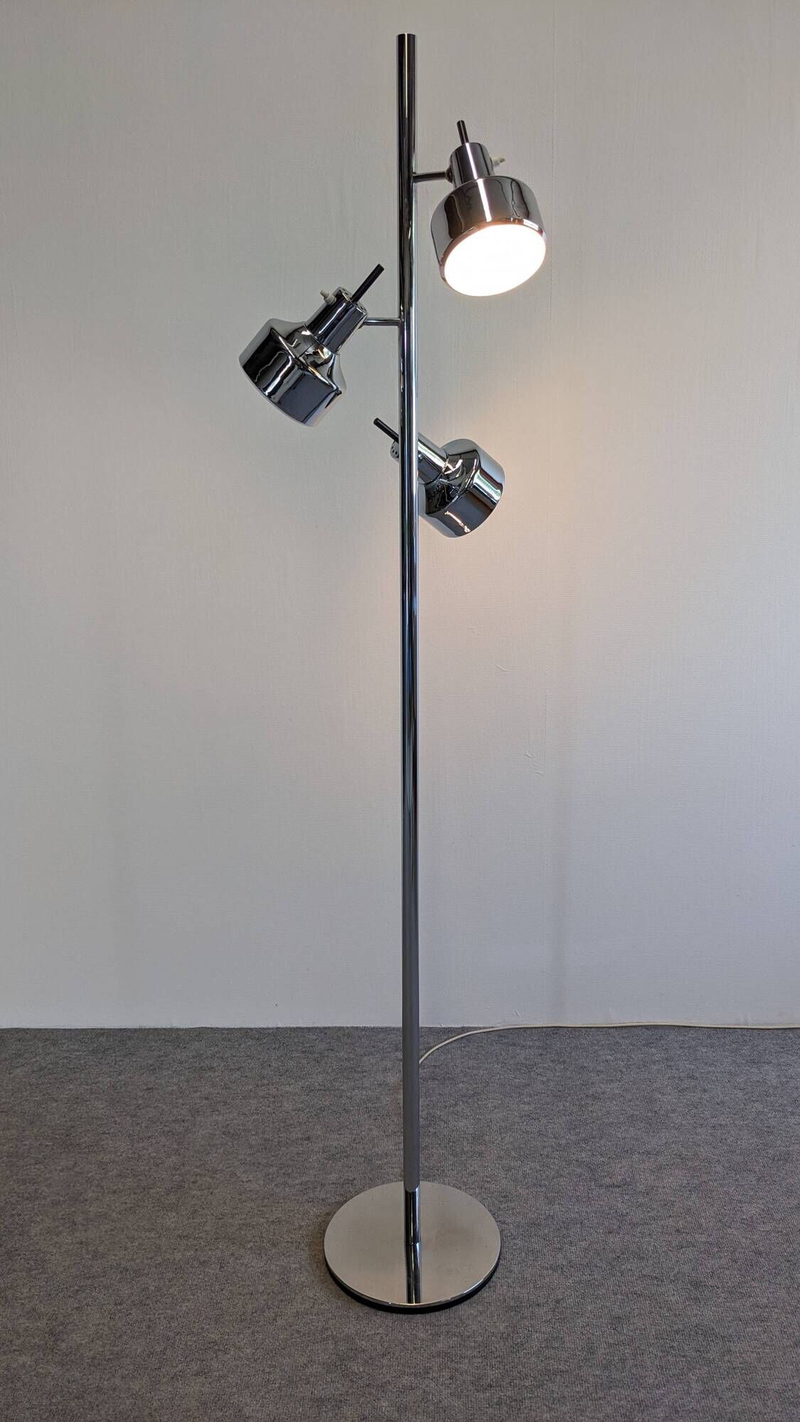 Space age floor lamp with 3 spots by Etienne Fermigier for Monix, France 1970