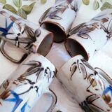 Grandes tasses en gré artisanal vintage