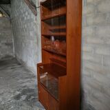 Danish teak library, display cabinet, shelves 1970