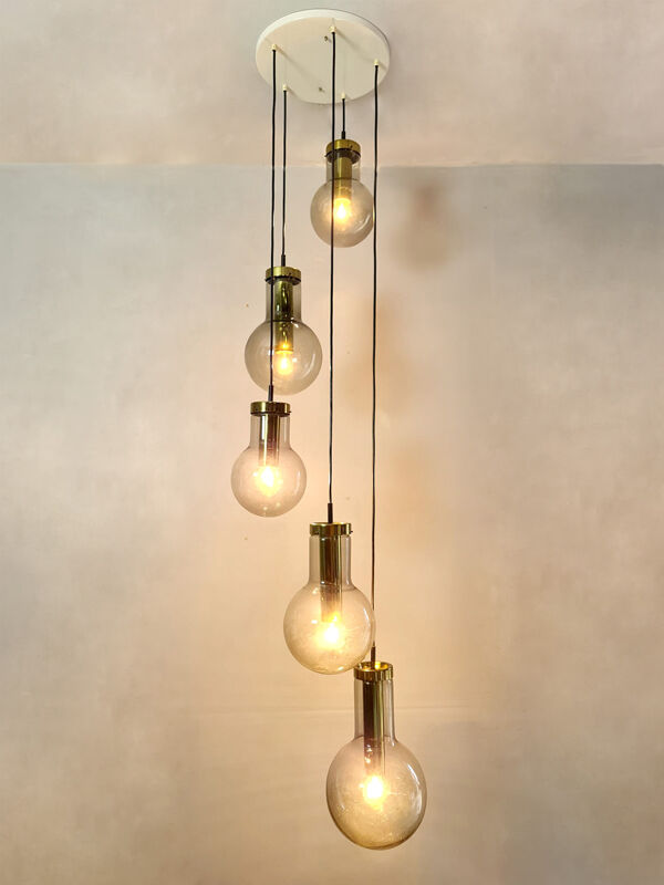 Plafonnier en cascade vintage au design néerlandais 'Maxi Globe'