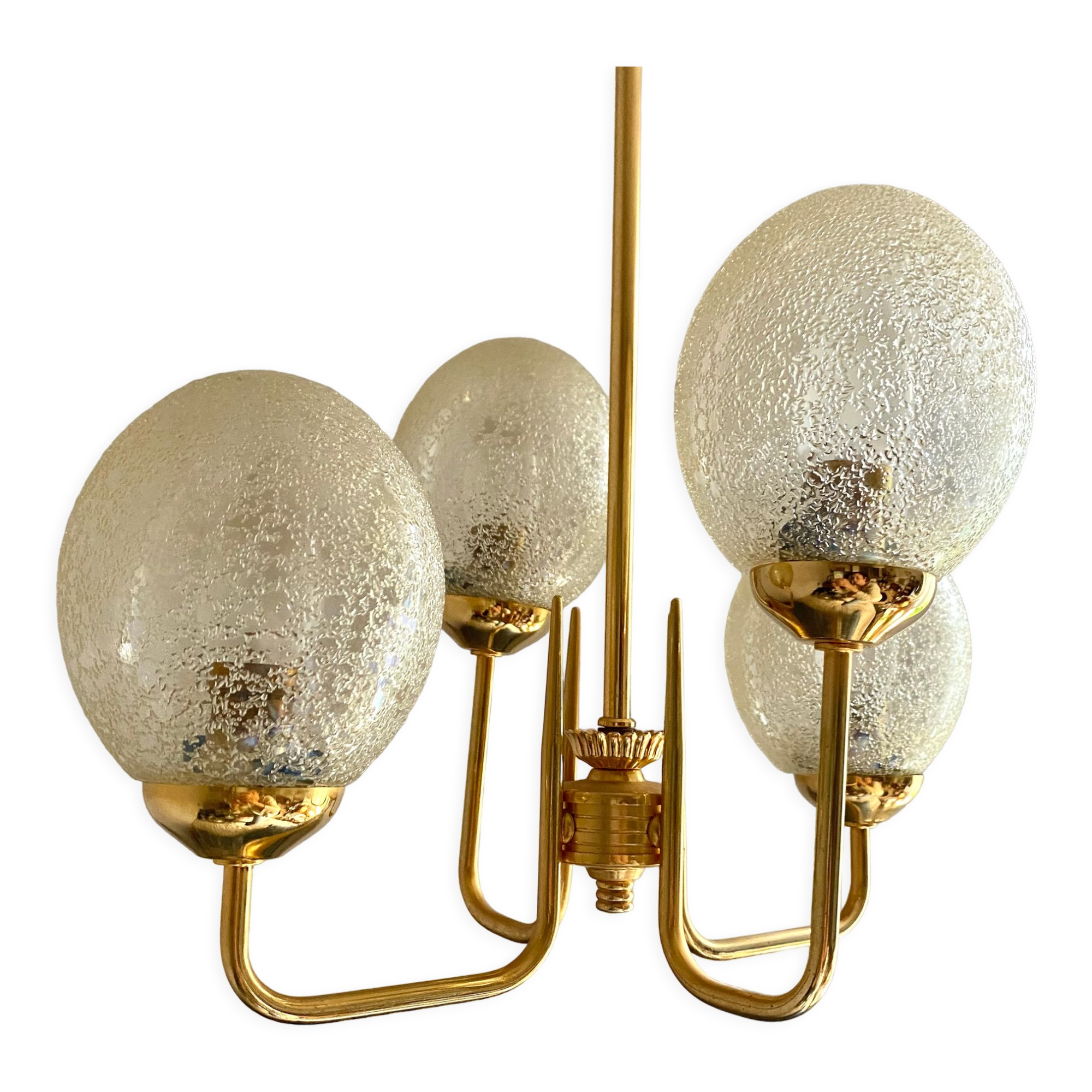 Vintage chandelier design amber globes