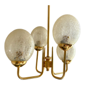 Lustre vintage design globes ambrés