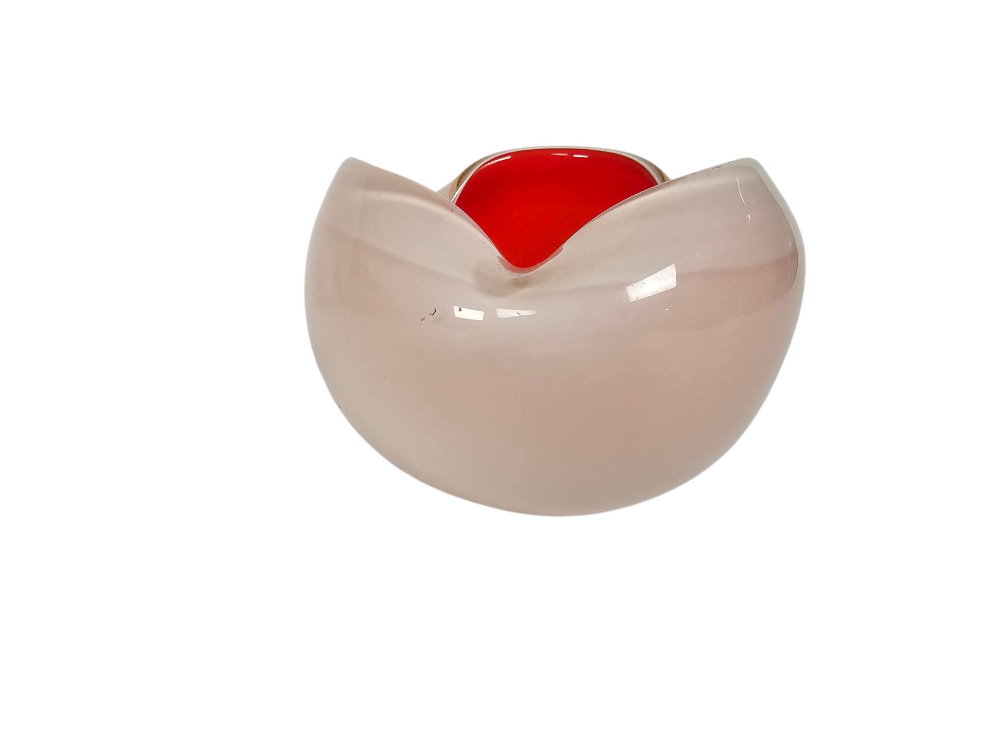 Murano - Alfredo Barbini - opaline glass - orange/white - Italy - 60's