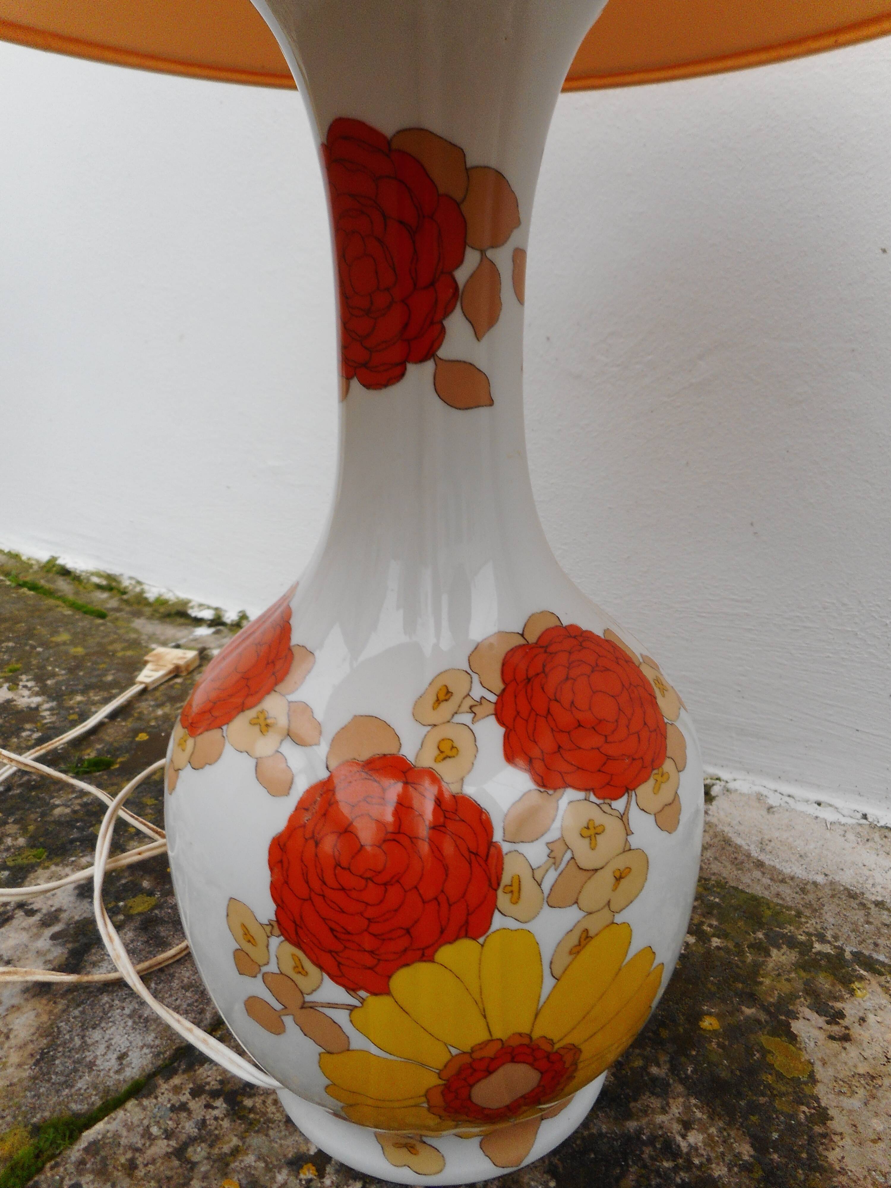 Vintage porcelain foot lamp