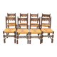 Set de 8 chaises paillées art déco 1940