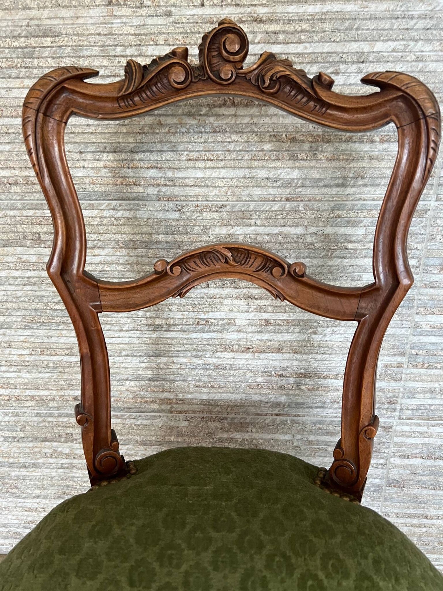 Pair of 19th century Louis XV style chairs, Napoleon III period in walnut