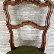 Pair of 19th century Louis XV style chairs, Napoleon III period in walnut