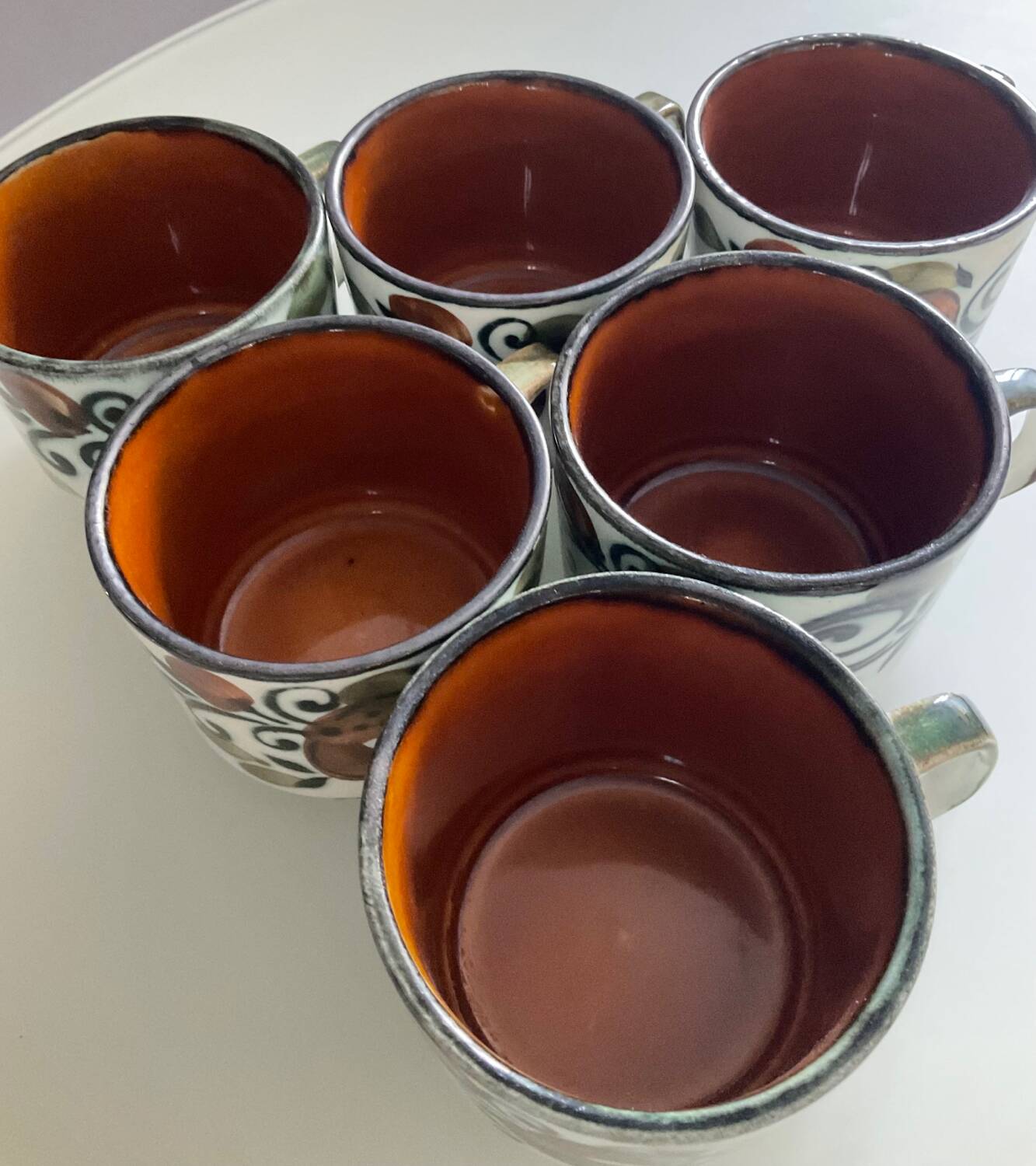 Set of 6 vintage Boch La Louvière coffee cups
