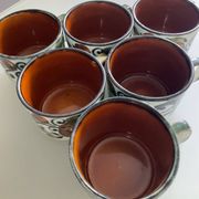 Set of 6 vintage Boch La Louvière coffee cups