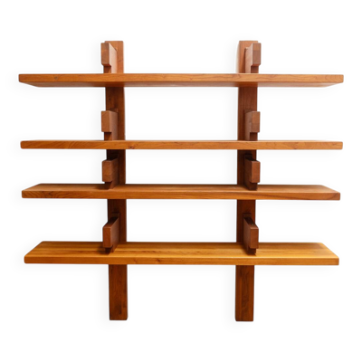 Etagère ou bibliothèque en orme naturel, Pierre Chapo, années 1980.