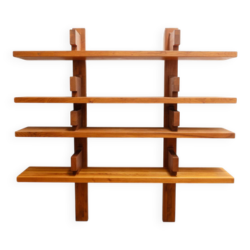 Pierre Chapo. Shelf or bookcase in natural elm. 1980s.