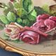 Aquarelle sur papier par A.Euget Barry bouquet de fleurs cadre dore
