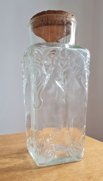 Pressed glass jar