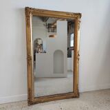 Rectangular golden mirror moldings plant motifs nineteenth H: 130cm