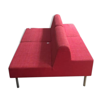 Paire de fauteuils fuchsia tissu chiné