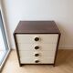Retro 70s wooden and white chest of drawers