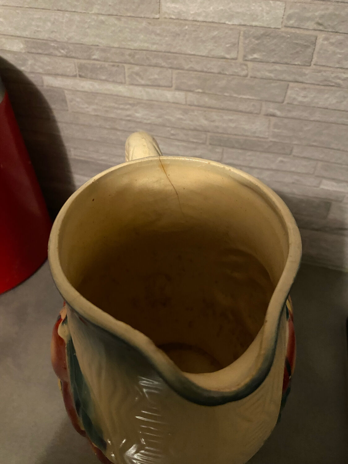 Carafe, vintage, barbotine